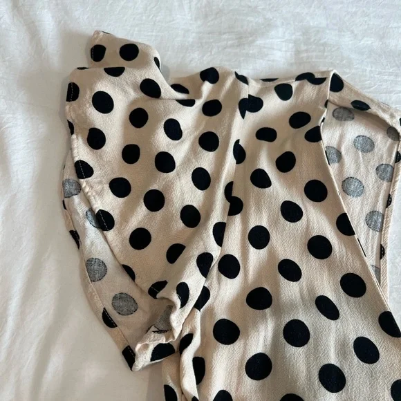 Zara Black and Cream Polka Dot Romper - Picture 3 of 6